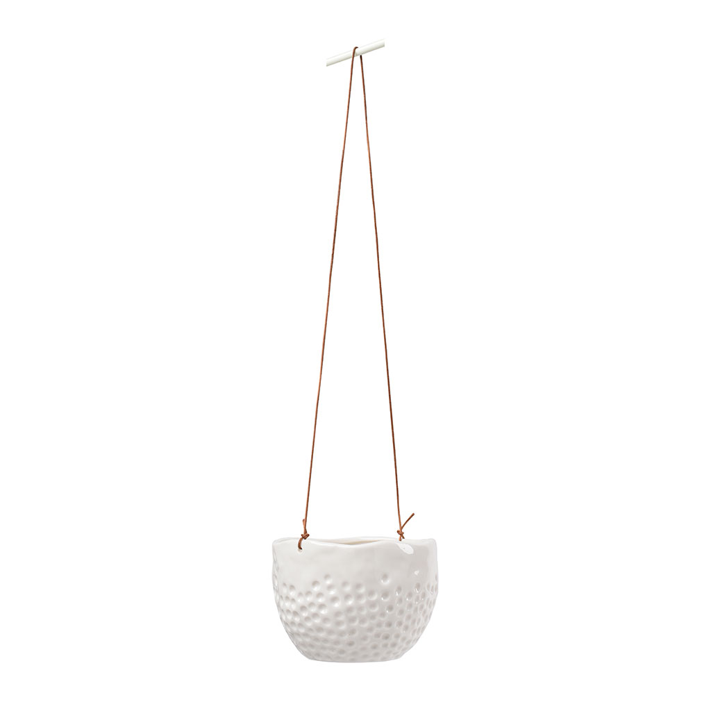 Dot Hanging Indoor Pots With Leather Cord
