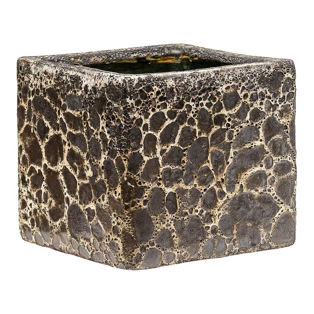 Lava Cube Relic Planter Black - Medium