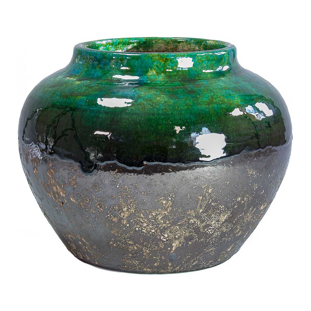 Lindy Jar Plant Pot - Black Green
