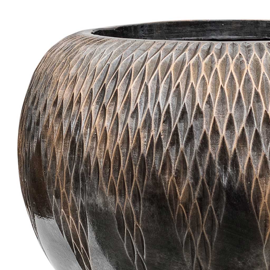 Luxe Lite Comet Globe Planter - Bronze - Close Up