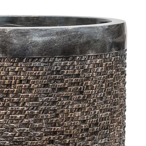 Luxe Lite Layer Cylinder Planter Bronze - Close Up