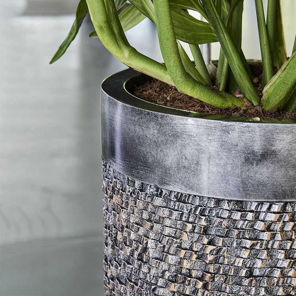 Luxe Lite Layer Cylinder Planter - Bronze