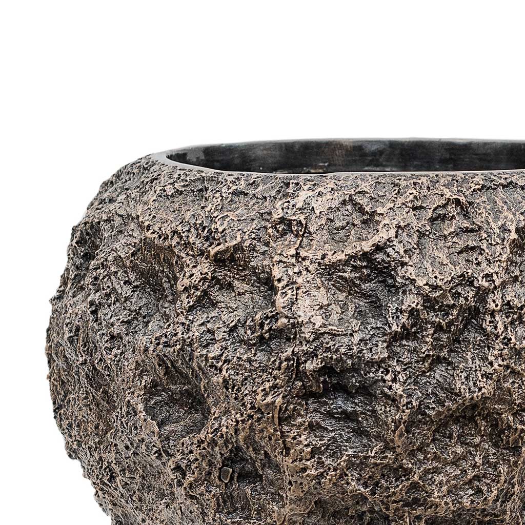 Luxe Lite Moon Globe Planter Bronze Close Up