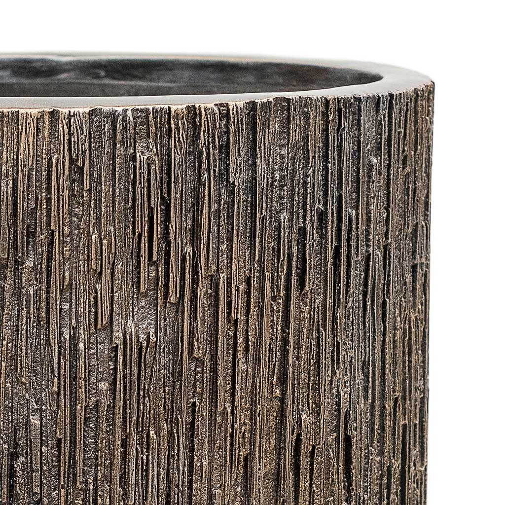 Luxe Lite Waterfall Cylinder Planter Bronze Close Up