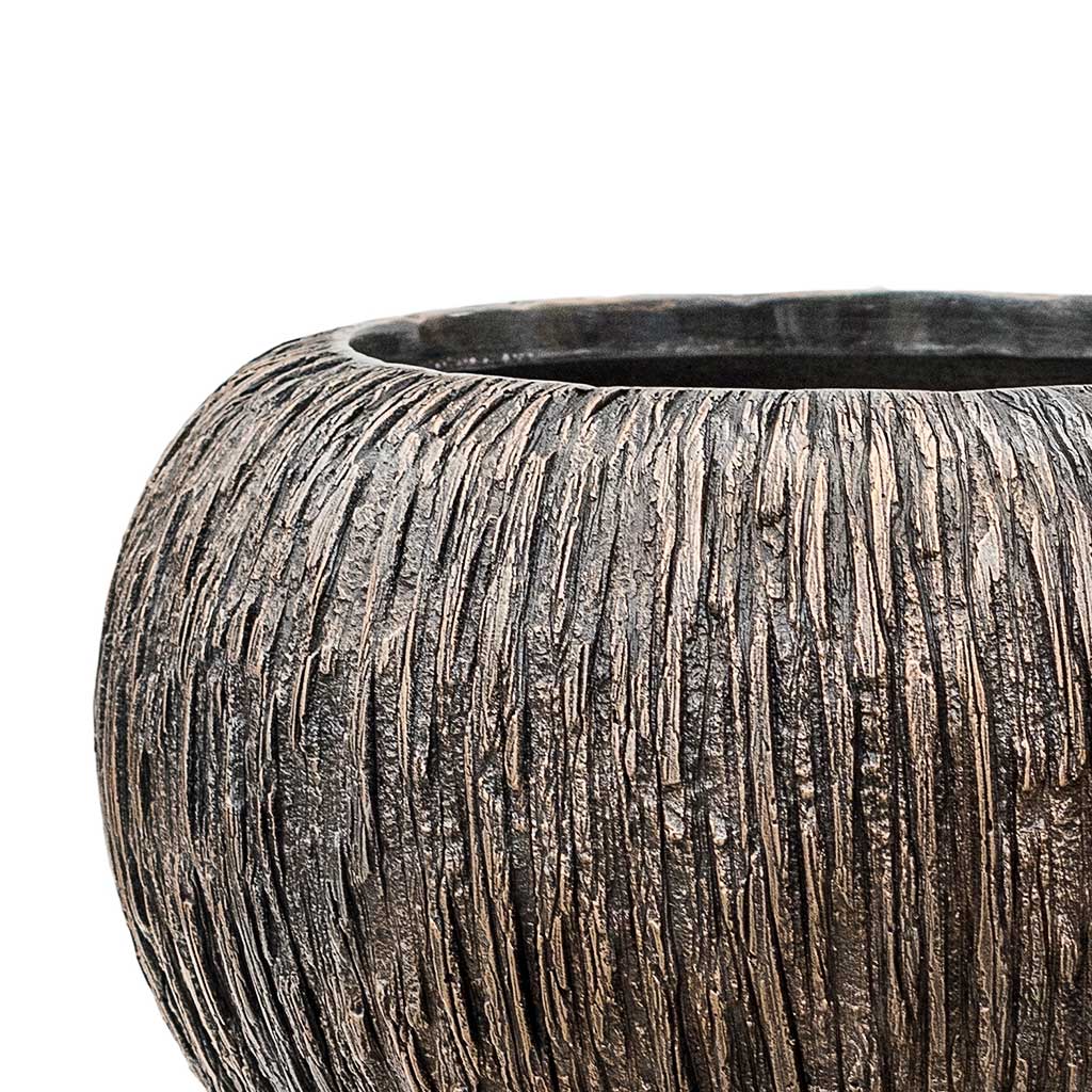 Luxe Lite Waterfall Globe Planter Bronze Close Up