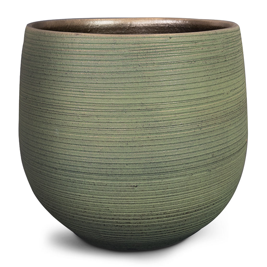 Lydia Plant Pot - Shiny Green Large