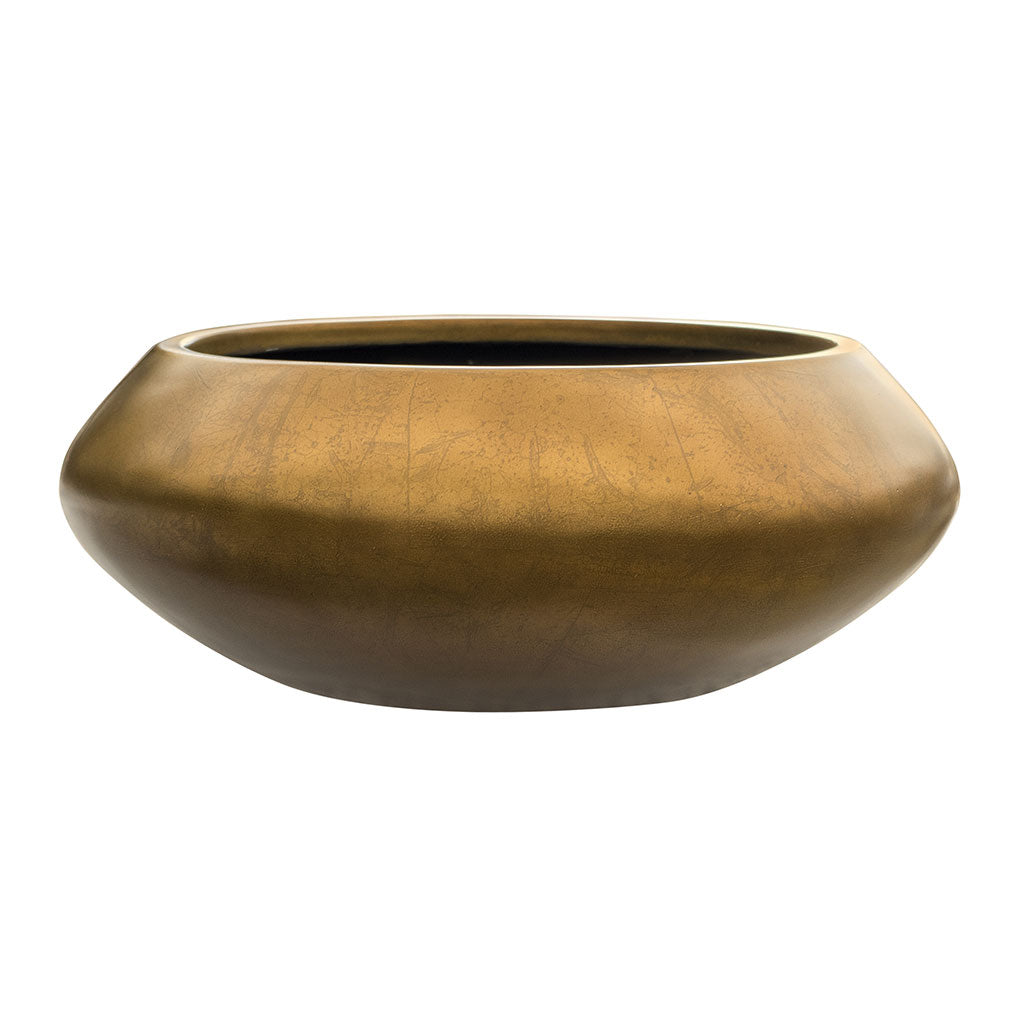 Metallic UFO Plant Bowl - Matt Honey 55 x 22cm