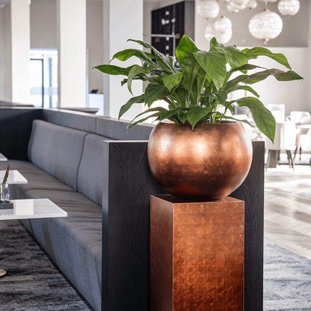 copper indoor plant pots Metallic Globe Plant Pot - Matt Copper - Quality Planters | Hortology