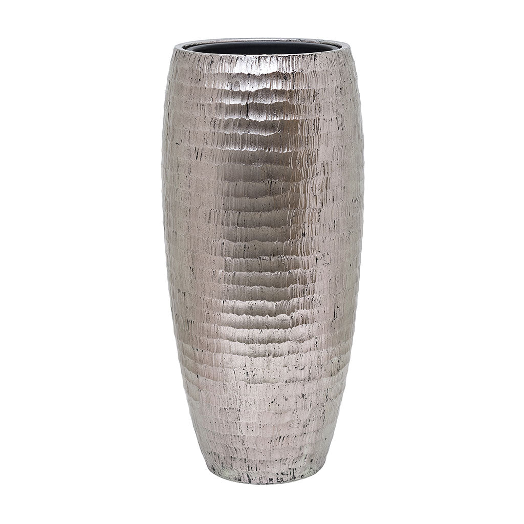Opus Hammered Partner Planter - Silver