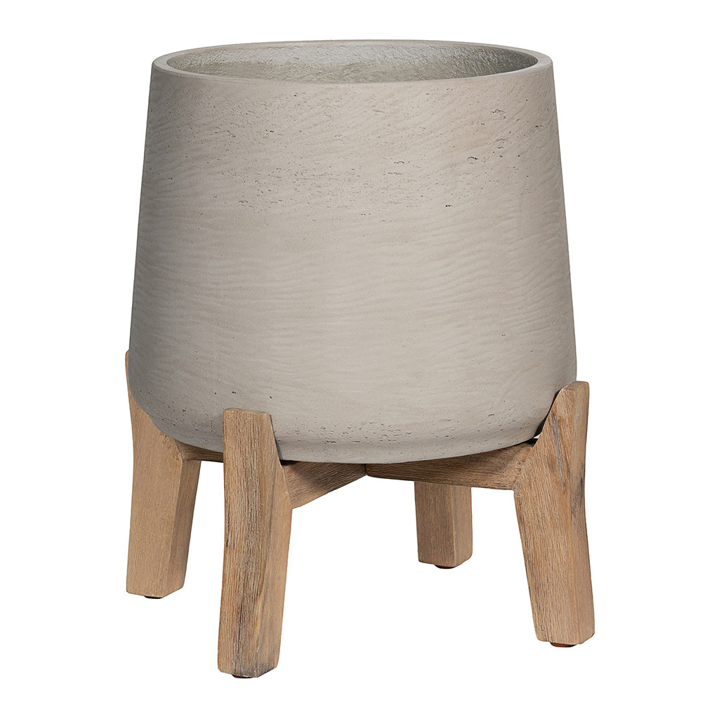 Patt Plant Pot Low Stand Grey Washed