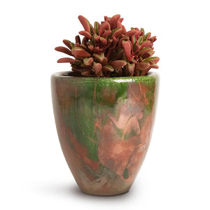 Peperomia graveolens Ruby Glow Radiator Plant & Livin Beauty Flowerpot Copper Green Matt Smooth
