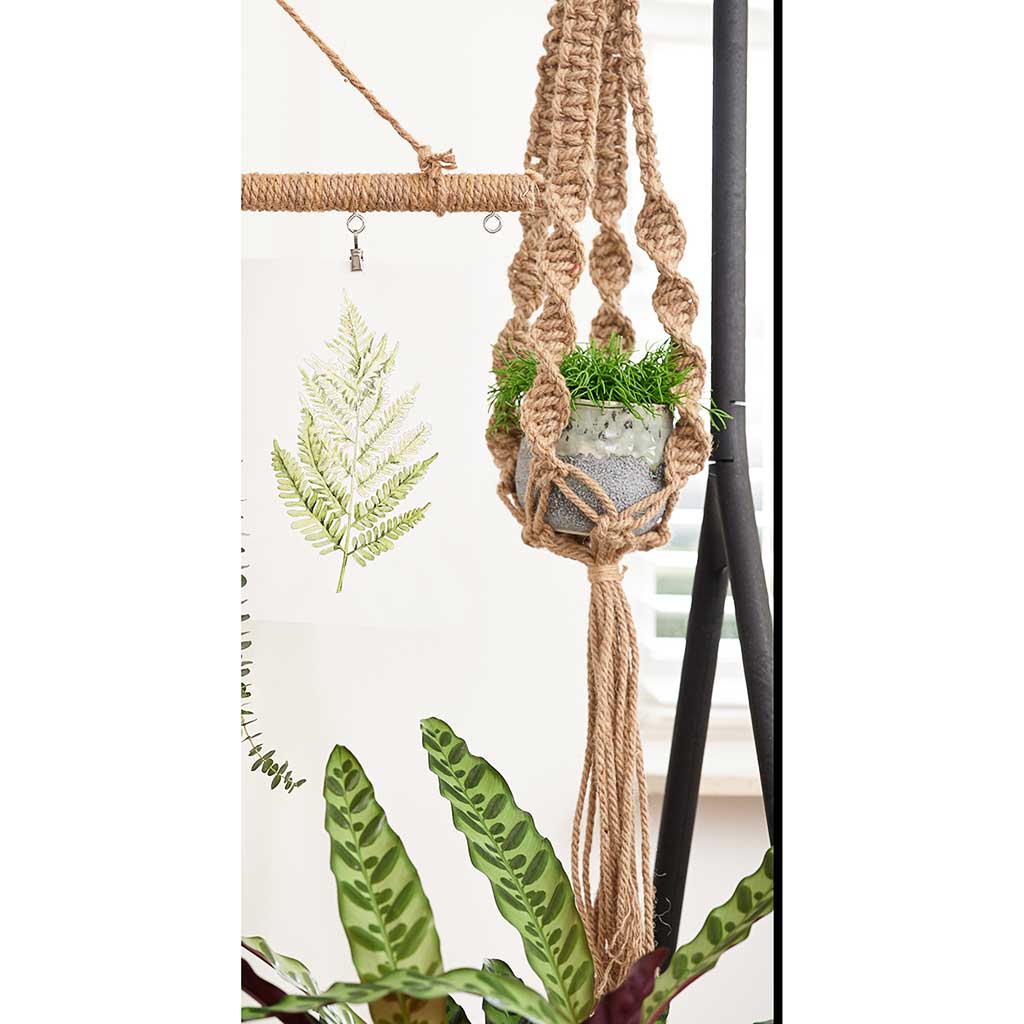 macrame plant hanger with jute Plant Pot Jute Macrame Hanging Rope - Mara | Hortology