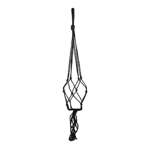 Plant Pot Knotted Macrame Hanging Rope Black 90cm