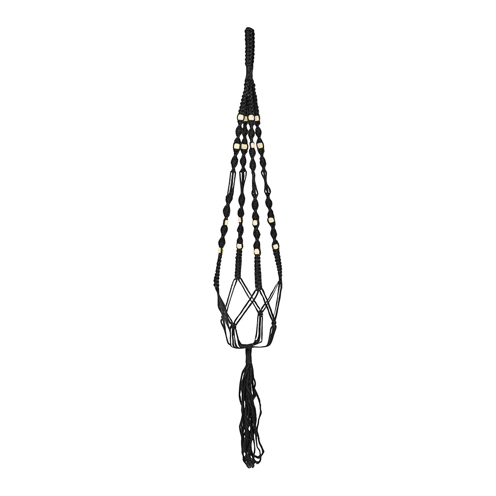 Plant Pot Knotted Macrame Hanging Rope Black 95cm