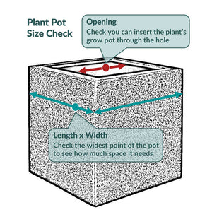 Block Essentials Planter - Matt White Size Check