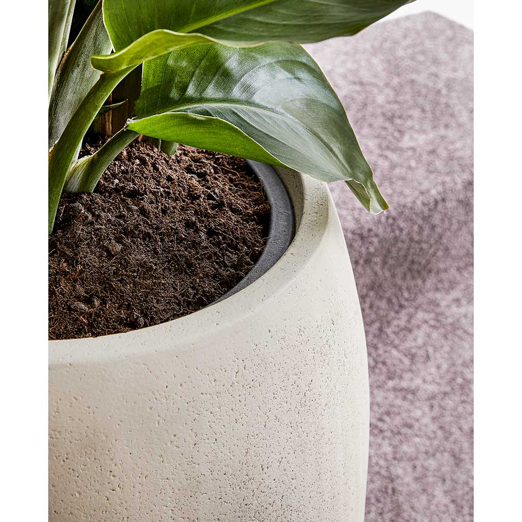 Polystone Coated Plain Balloon Planter - Natural - Liner