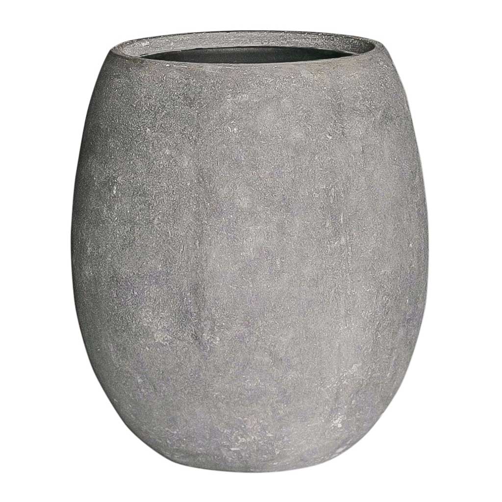 Polystone Coated Plain Balloon Planter Raw Grey