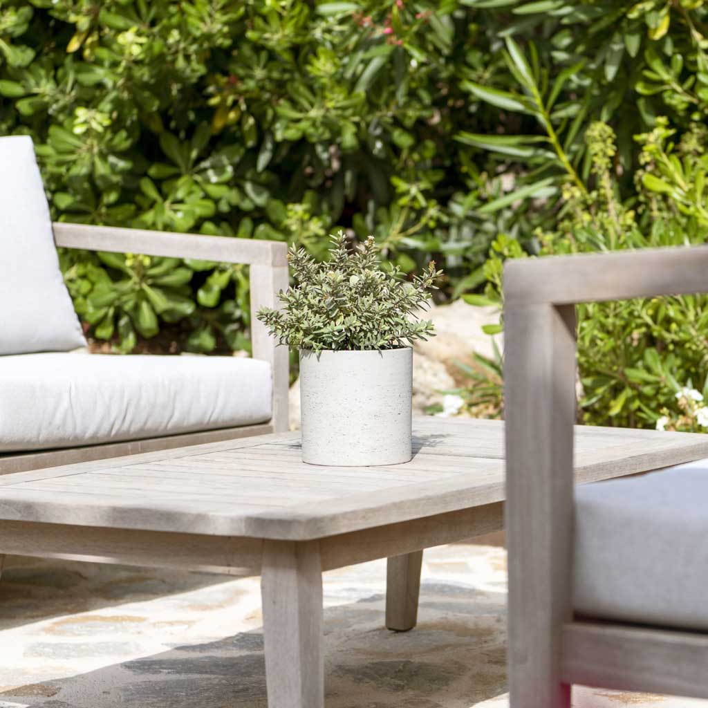 Puk Plant Pot - Grey Washed Outdoor Dining
