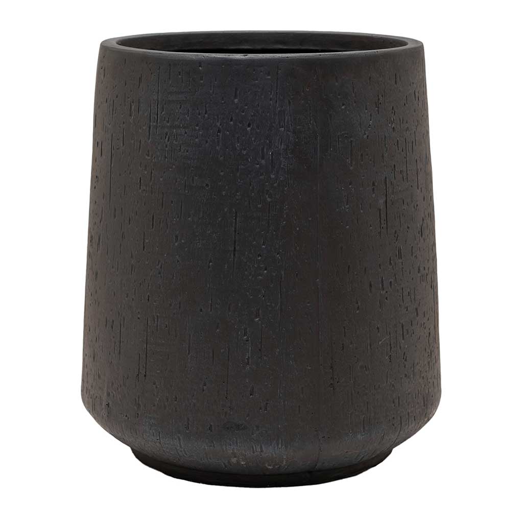 Raindrop Tube High Round Planter - Black 37cm