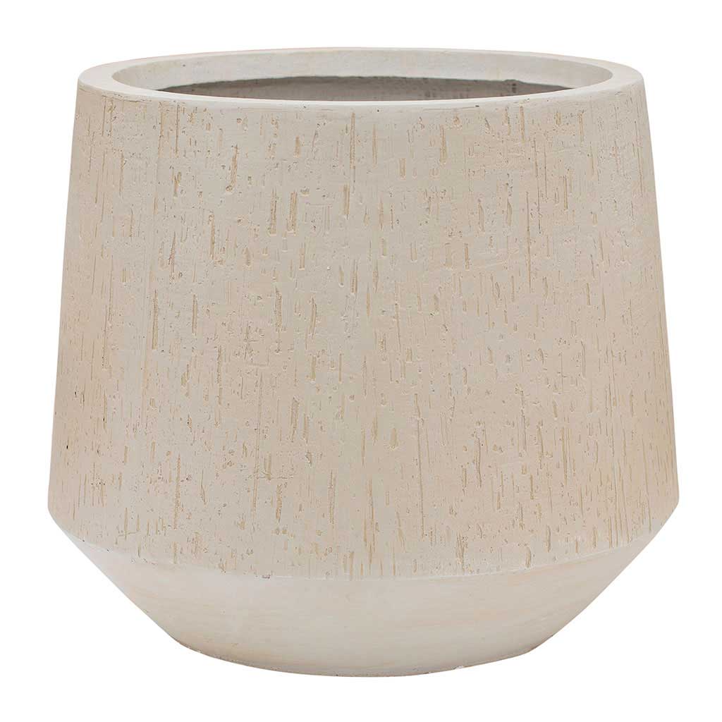 Raindrop Tube Round Planter - Stone 41cm