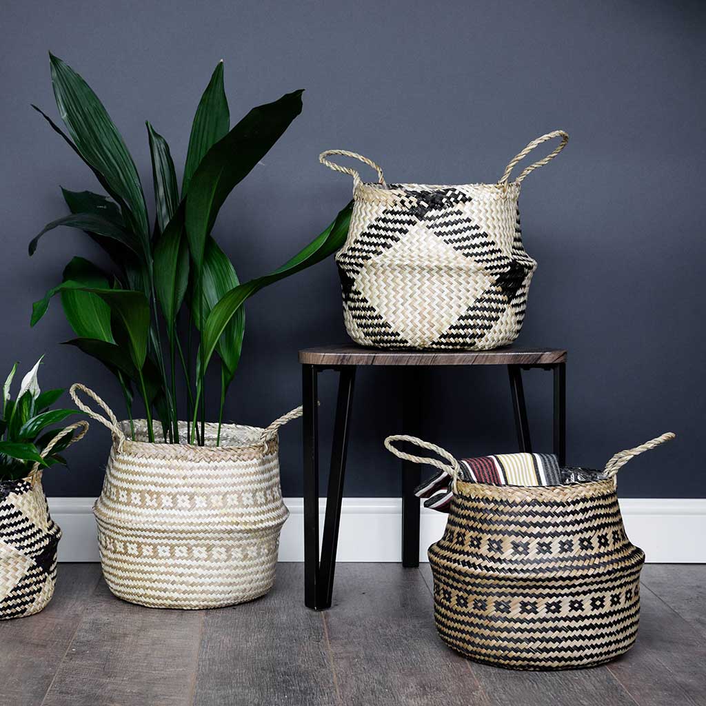 Seagrass Tribal Plant Baskets