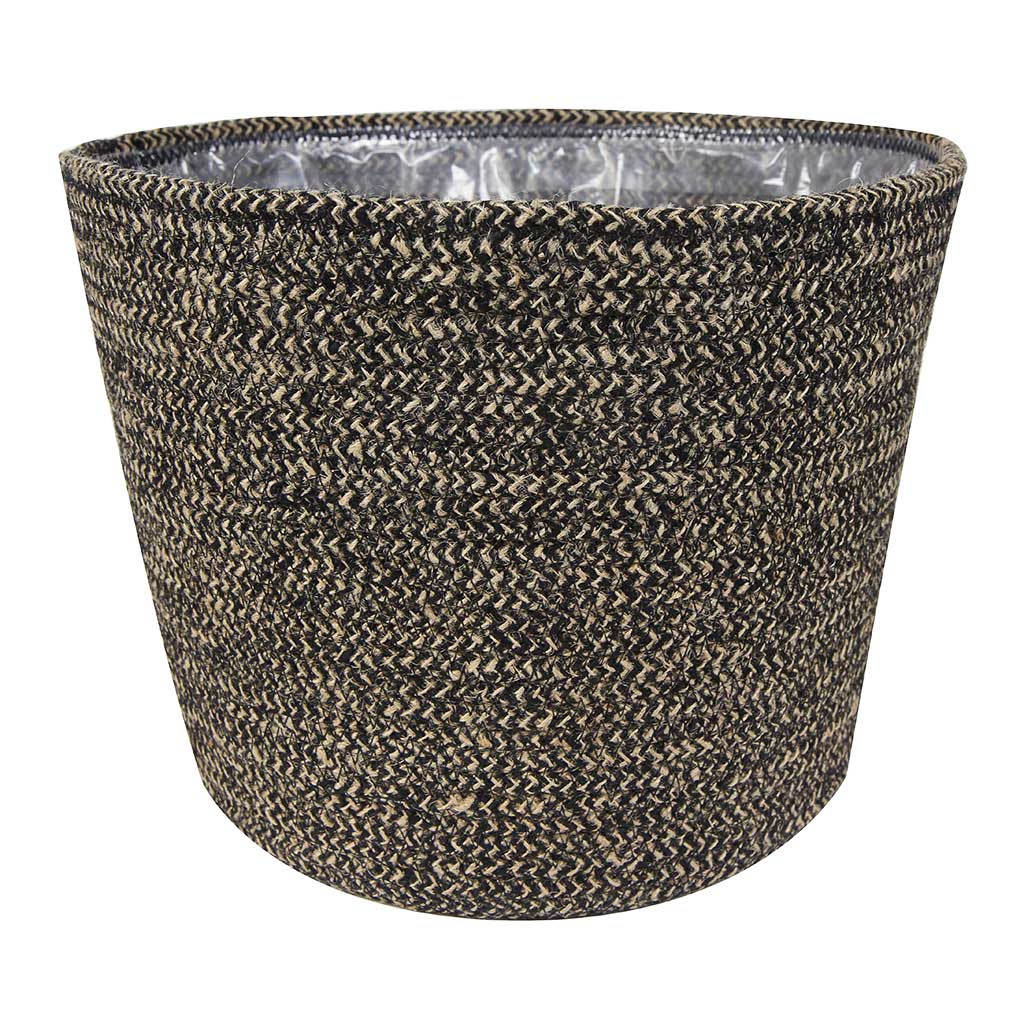 Selin Plant Basket - Black Weave - Medium