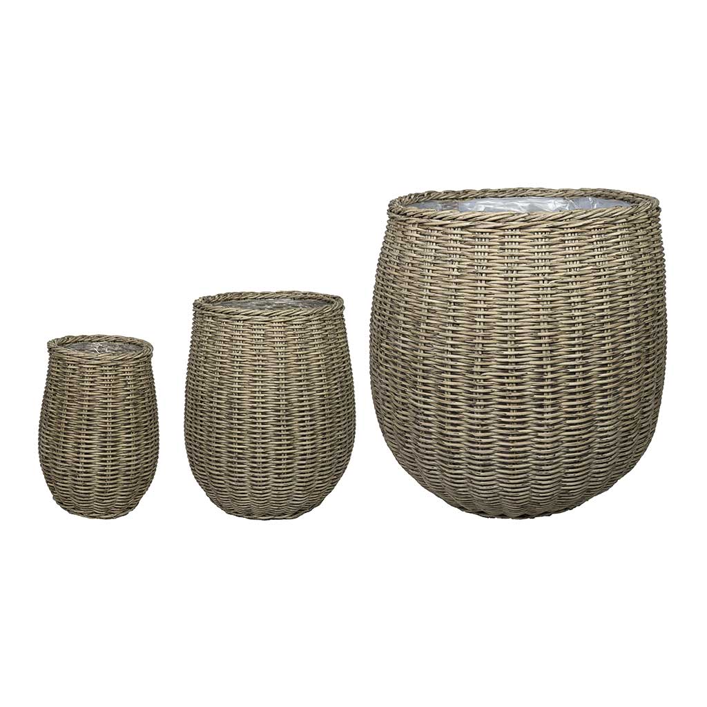 Siona Wicker Plant Baskets Set of 3 - Natural