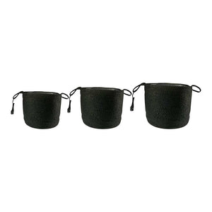 Stefan Plant Baskets - Set of 3 - Black
