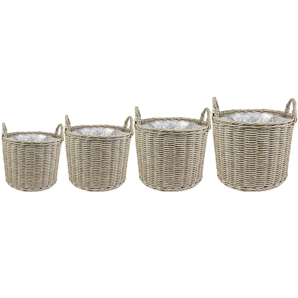 Paula Wicker Plant Baskets Set of 4 Natural